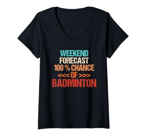Damen Badminton Hobby lustiges Badminton T-Shirt mit V-Ausschnitt von Lustiger Badminton Spruch Shop