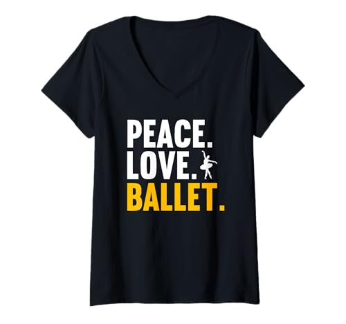 Damen Ballet Hobby lustiges Ballet T-Shirt mit V-Ausschnitt von Lustiger Ballet Spruch Shop