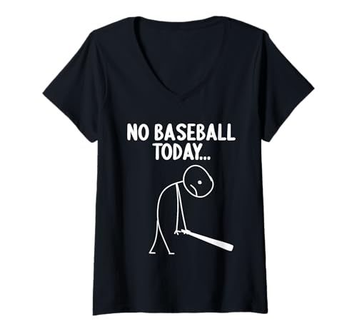 Damen Baseball Hobby lustiges Baseball T-Shirt mit V-Ausschnitt von Lustiger Baseball Spruch Shop