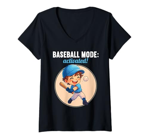 Damen Baseball Hobby lustiges Baseball T-Shirt mit V-Ausschnitt von Lustiger Baseball Spruch Shop