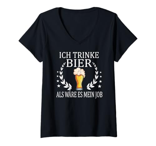 Damen Lustiger Spruch für Biertrinker Party Arbeit Büro Freizeit T-Shirt mit V-Ausschnitt Damen Lustiger Spruch für Biertrinker Party Arbeit Büro Freizeit T-Shirt mit V-Ausschnitt von Lustiger Biertrinker Spruch | Geschenk Herren