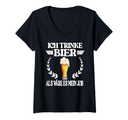 Damen Lustiger Spruch für Biertrinker Party Arbeit Büro Freizeit T-Shirt mit V-Ausschnitt Damen Lustiger Spruch für Biertrinker Party Arbeit Büro Freizeit T-Shirt mit V-Ausschnitt von Lustiger Biertrinker Spruch | Geschenk Herren