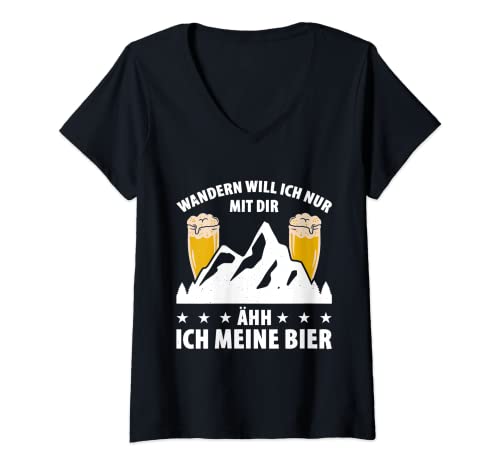 Damen Bierwanderung Für Bier Trinker Wanderer Bierliebhaber Natur T-Shirt mit V-Ausschnitt Damen Bierwanderung Für Bier Trinker Wanderer Bierliebhaber Natur T-Shirt mit V-Ausschnitt von Lustiger Biertrinker Spruch Zum Wandern Wandertour