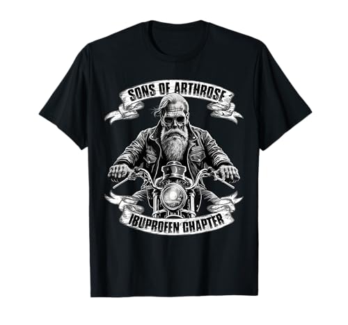 Lustiger Biker Spruch für den alten Mann - Sons of Arthrose - Ibuprofen Chapter Biker Motorradfahrer T-Shirt - Herren - Schwarz - S von Lustiger Biker Spruch für den alten Mann