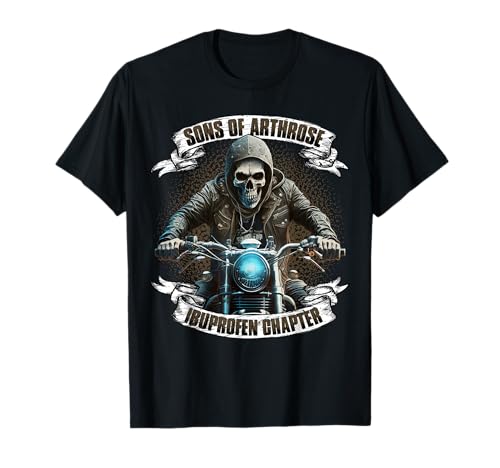 Lustiger Biker Spruch für den alten Mann - Sons of Arthrose - Ibuprofen Chapter Biker Motorradfahrer T-Shirt für Herren - Schwarz - S von Lustiger Biker Spruch für den alten Mann