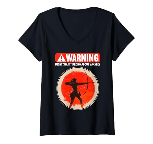 Damen Bogenschießen Hobby lustiges Bogenschießen T-Shirt mit V-Ausschnitt von Lustiger Bogenschießen Spruch Shop
