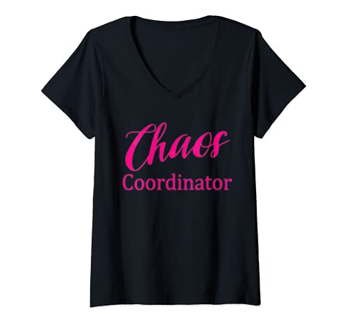 Damen Lustige Frauen-Chaos-Koordinator-Mode T-Shirt mit V-Ausschnitt Damen Lustige Frauen-Chaos-Koordinator-Mode T-Shirt mit V-Ausschnitt von Lustiger Chaos-Koordinator