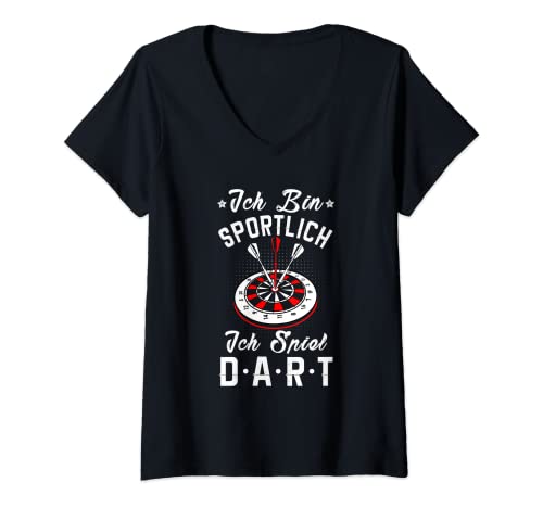Damen Dart ist auch ein Sport - Ich bin sportlich ich spiele Dart T-Shirt mit V-Ausschnitt Damen Dart ist auch ein Sport - Ich bin sportlich ich spiele Dart T-Shirt mit V-Ausschnitt von Lustiger Dart Spruch Dartspieler