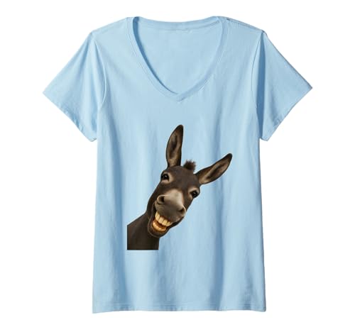 Damen Lustiges Esel Outfit T-Shirt mit V-Ausschnitt Damen Lustiges Esel Outfit T-Shirt mit V-Ausschnitt von Lustiger Esel Spruch für Esel Fan