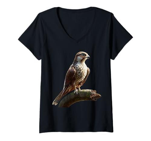 Damen Falke Turmfalke Falkenjagd Wanderfalke Falcon Süße Falken T-Shirt mit V-Ausschnitt Damen Falke Turmfalke Falkenjagd Wanderfalke Falcon Süße Falken T-Shirt mit V-Ausschnitt von Lustiger Falke für alle Falken Liebhaber
