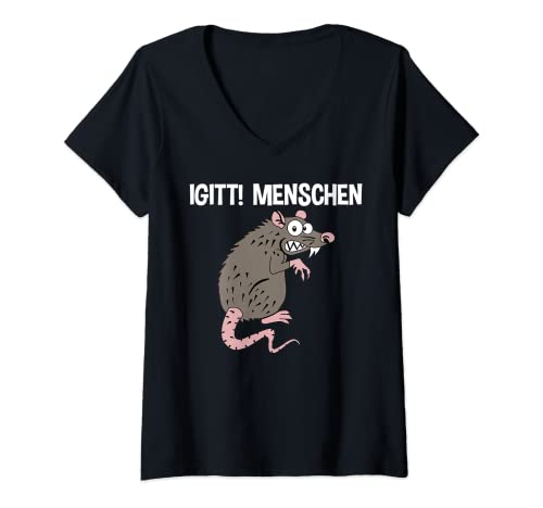 Damen Igitt! Menschen - Funny T-Shirt mit V-Ausschnitt von Lustiger Funartikel Büro & Alltags Spruch Satire