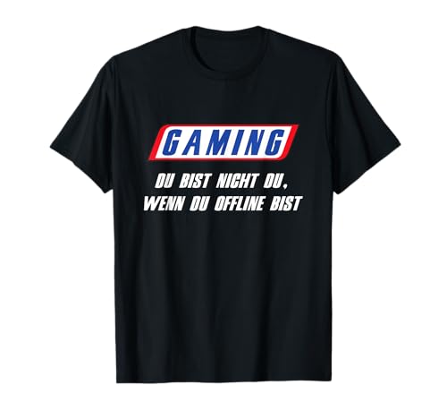 Lustiger Gamer Geschenkidee - Gaming - Du bist nicht du wenn du OFFLINE bist T-Shirt - Herren - Schwarz - S - Kurzarm - Crew-Ausschnitt - Casual Gaming Short Sleeve V-Neck von Lustiger Gamer Geschenkidee