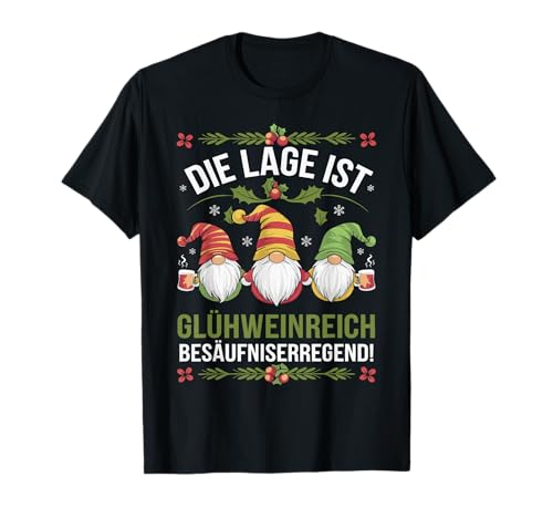 Lustiger Glühwein Weihnachtsspruch. T-Shirt - Herren & Damen - Unisex-Erwachsene - Schwarz - S - Cartoon - Klassisch - Rundhals-Ausschnitt - Klein - EU 15-41 - T-Shirt Lustiger Glühwein Weihnachtsspruch. T-Shirt - Herren & Damen - Unisex-Erwachsene - Schwarz - S - Cartoon - Klassisch - Rundhals-Ausschnitt - Klein - EU 15-41 - T-Shirt von Lustiger Glühwein Weihnachtsspruch.