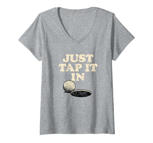 Damen Tippen Sie einfach mit lustigem Golf darauf T-Shirt mit V-Ausschnitt Damen Tippen Sie einfach mit lustigem Golf darauf T-Shirt mit V-Ausschnitt von Lustiger Golf
