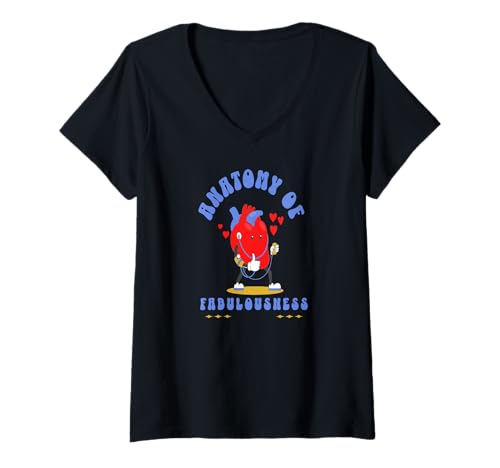 Damen Anatomie des Glamourösen Herz Rhythmus T-Shirt mit V-Ausschnitt Damen Anatomie des Glamourösen Herz Rhythmus T-Shirt mit V-Ausschnitt von Lustiger Herzbeat Fitness Style