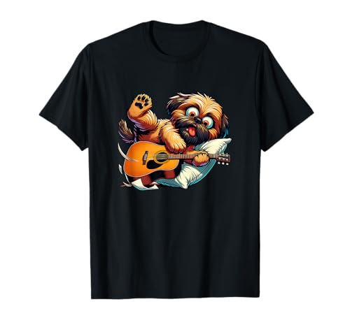 Süßer Hund Akustikgitarre Kissen Musiker Welpe T-Shirt Süßer Hund Akustikgitarre Kissen Musiker Welpe T-Shirt von Lustiger Hund Welpe spielt Akustikgitarre Musik