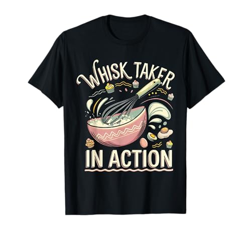 Frauen verquirlen den Taker in Aktion lustiges Keksbacken T-Shirt von Lustiger Keks -Back -T -Shirt