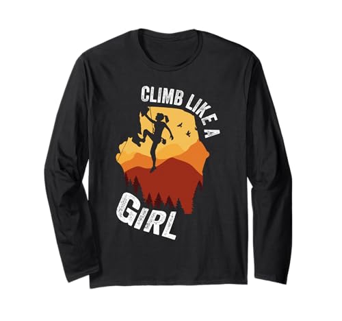 Vintage Kletterabenteuer Kletterer wie EIN Mädchen Klettern Langarmshirt Vintage Kletterabenteuer Kletterer wie EIN Mädchen Klettern Langarmshirt von Lustiger Kletterliebhaber für Frauen