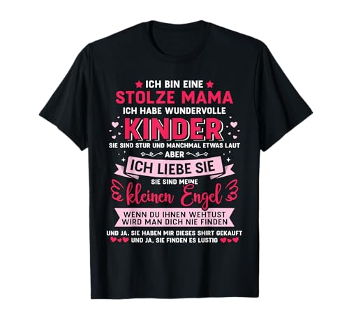Stolze Mama Kinder Engel lustig für Muttertag Weihnachten T-Shirt Stolze Mama Kinder Engel lustig für Muttertag Weihnachten T-Shirt von Lustiger Mama Muttertag Shop