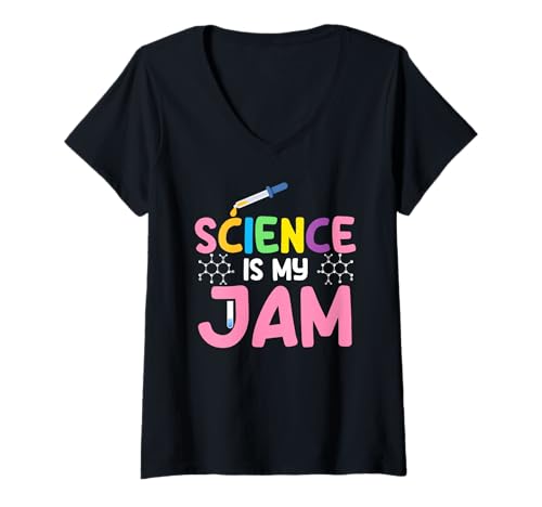 Damen Naturwissenschaften Sind Mein Ding Chemie Spruch Fan T-Shirt mit V-Ausschnitt von Lustiger Molekülwitz Für Wissenschaftsfans