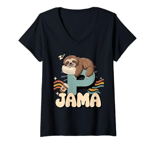 Damen Ich liebe Mathe und Faultiere 3.14 PI Day Math Geek Nerd T-Shirt mit V-Ausschnitt Damen Ich liebe Mathe und Faultiere 3.14 PI Day Math Geek Nerd T-Shirt mit V-Ausschnitt von Lustiger Pi Jama Sloth Pyjama
