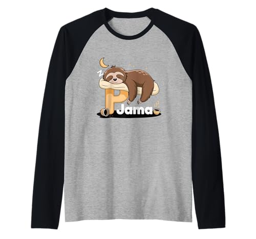 Pi Jama Sloth Pajama PJ 3.14 PI Zahlen Symbol Math Sloth Raglan von Lustiger Pi Jama Sloth Pyjama