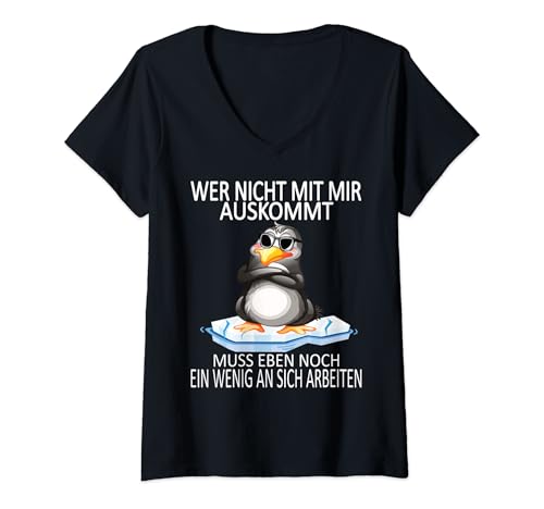 Damen Arbeiten Witziger Lustiger Spruch Sprüche süßes Pinguin Büro T-Shirt mit V-Ausschnitt Damen Arbeiten Witziger Lustiger Spruch Sprüche süßes Pinguin Büro T-Shirt mit V-Ausschnitt von Lustiger Pinguin Spruch | Geschenk Herren & Damen