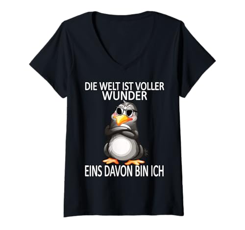 Damen Bevor du fragst Nein lustiges Design mit süßem Pinguin T-Shirt mit V-Ausschnitt Damen Bevor du fragst Nein lustiges Design mit süßem Pinguin T-Shirt mit V-Ausschnitt von Lustiger Pinguin Spruch | Geschenk Herren & Damen