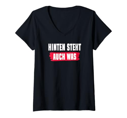 Damen Lustig Spruch Arbeit Hinten Steht auch was - Fun Büro Spaß T-Shirt mit V-Ausschnitt Damen Lustig Spruch Arbeit Hinten Steht auch was - Fun Büro Spaß T-Shirt mit V-Ausschnitt von Lustiger Pinguin Spruch | Geschenk Herren & Damen