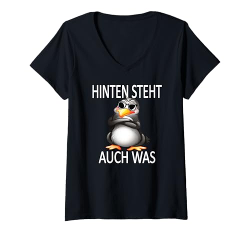 Damen Lustig Spruch Arbeit Hinten Steht auch was - Fun Büro Spaß T-Shirt mit V-Ausschnitt Damen Lustig Spruch Arbeit Hinten Steht auch was - Fun Büro Spaß T-Shirt mit V-Ausschnitt von Lustiger Pinguin Spruch | Geschenk Herren & Damen