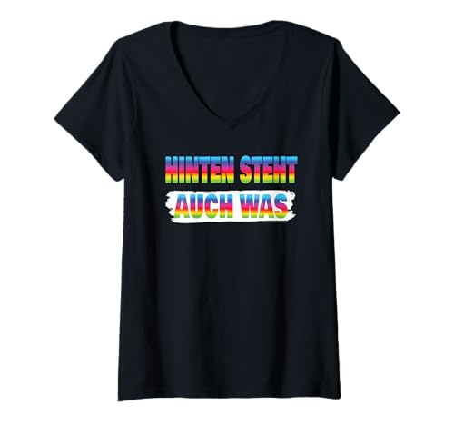 Damen Lustig Spruch Arbeit Hinten Steht auch was - Fun Büro Spaß T-Shirt mit V-Ausschnitt Damen Lustig Spruch Arbeit Hinten Steht auch was - Fun Büro Spaß T-Shirt mit V-Ausschnitt von Lustiger Pinguin Spruch | Geschenk Herren & Damen