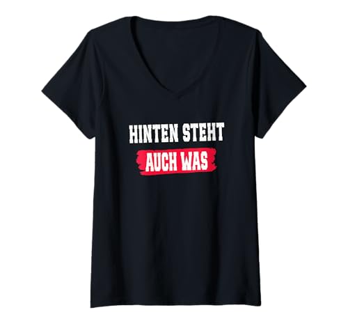 Damen Lustig Spruch Arbeit Hinten Steht auch was - Fun Büro Spaß T-Shirt mit V-Ausschnitt Damen Lustig Spruch Arbeit Hinten Steht auch was - Fun Büro Spaß T-Shirt mit V-Ausschnitt von Lustiger Pinguin Spruch | Geschenk Herren & Damen