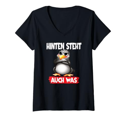 Damen Lustig Spruch Arbeit Hinten Steht auch was - Fun Büro Spaß T-Shirt mit V-Ausschnitt Damen Lustig Spruch Arbeit Hinten Steht auch was - Fun Büro Spaß T-Shirt mit V-Ausschnitt von Lustiger Pinguin Spruch | Geschenk Herren & Damen