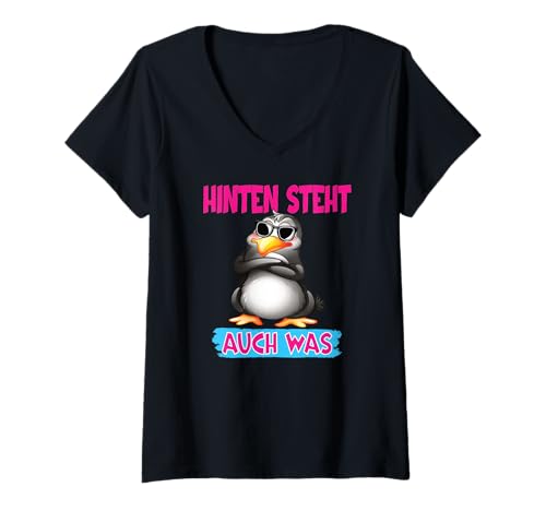 Damen Lustig Spruch Arbeit Hinten Steht auch was - Fun Büro Spaß T-Shirt mit V-Ausschnitt Damen Lustig Spruch Arbeit Hinten Steht auch was - Fun Büro Spaß T-Shirt mit V-Ausschnitt von Lustiger Pinguin Spruch | Geschenk Herren & Damen