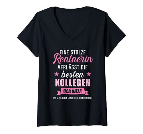 Damen Stolze Rentnerin verlässt besten Kollegen der Welt für Rente T-Shirt mit V-Ausschnitt Damen Stolze Rentnerin verlässt besten Kollegen der Welt für Rente T-Shirt mit V-Ausschnitt von Lustiger Rentnerin Shop