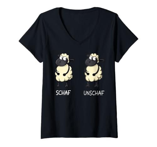 Damen Schaf Unschaf Fotografen Fotografie Lustig Fun Spruch T-Shirt mit V-Ausschnitt Damen Schaf Unschaf Fotografen Fotografie Lustig Fun Spruch T-Shirt mit V-Ausschnitt von Lustiger Schaf Unschaf Augenoptiker Fotografen
