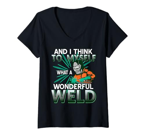 Damen Und Ich Denke Bei Mir was Für EIN Wunderbarer Schweiß Witz T-Shirt mit V-Ausschnitt Damen Und Ich Denke Bei Mir was Für EIN Wunderbarer Schweiß Witz T-Shirt mit V-Ausschnitt von Lustiger Schweißhumor Für Handwerker