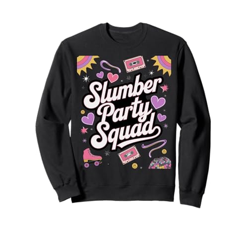 Mädchen im Schlafvarty -Kader Sleepover Pyjama Sweatshirt von Lustiger Slumber Party -Kader