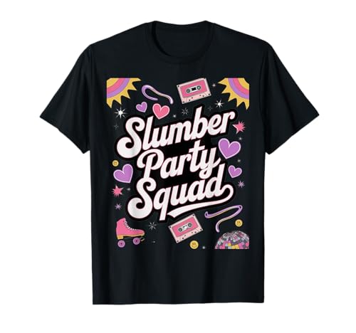Mädchen im Schlafvarty -Kader Sleepover Pyjama T-Shirt von Lustiger Slumber Party -Kader