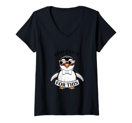 Damen lustiges sarkastisches Tier Pinguin Zitat ironisch T-Shirt mit V-Ausschnitt Damen lustiges sarkastisches Tier Pinguin Zitat ironisch T-Shirt mit V-Ausschnitt von Lustiger Spruch, Lustiger sarkastischer Pinguin