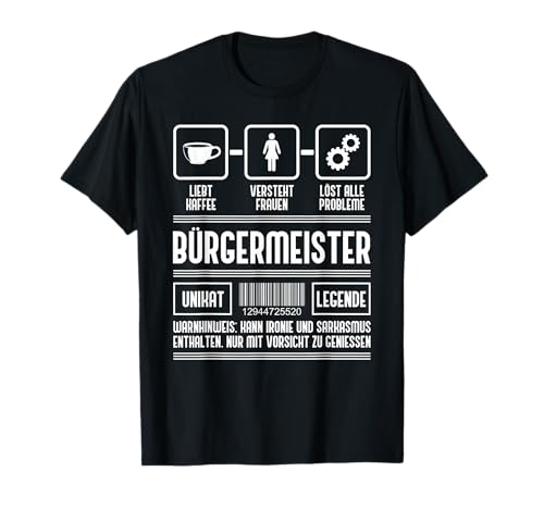 Lustiger Spruch Bürgermeister Beruf Zubehör Herren T-Shirt Schwarz V-Ausschnitt Kurzarm Klassische Passform Klein EU 34 inches 16.5 Lustiger Spruch Bürgermeister Beruf Zubehör Herren T-Shirt Schwarz V-Ausschnitt Kurzarm Klassische Passform Klein EU 34 inches 16.5 von Lustiger Spruch Bürgermeister Beruf Zubehör
