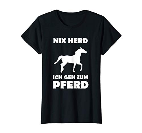 Damen Damen Nix Herd Ich Geh Zum Pferd Pferdesprüche Herzschlag T-Shirt Damen Damen Nix Herd Ich Geh Zum Pferd Pferdesprüche Herzschlag T-Shirt von Lustiger Spruch Für Reiterinnen