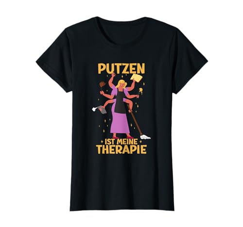 Damen Putzen ist meine Therapie Fun Reinigen Waschen T-Shirt Damen Putzen ist meine Therapie Fun Reinigen Waschen T-Shirt von Lustiger Spruch Haushaltshilfe Hausfrau Witzig