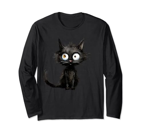 Schwarze Katze sleepshirt damen Langarmshirt Schwarze Katze sleepshirt damen Langarmshirt von Lustiger Spruch I Tiere & Spaß I Damen & Herren
