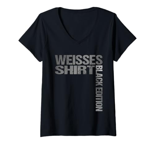 Damen Lustiger Spruch Weißes Shirt Schwarze Edition Black Edition T-Shirt mit V-Ausschnitt Damen Lustiger Spruch Weißes Shirt Schwarze Edition Black Edition T-Shirt mit V-Ausschnitt von Lustiger Spruch Ironie Sarkasmus Männer Frauen