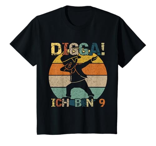 9 Geburtstag Digga Ich Bin 9 Jahre Sprüche Jungen T-Shirt 9 Geburtstag Digga Ich Bin 9 Jahre Sprüche Jungen T-Shirt von Lustiger Spruch Kindergeburtstag Retro