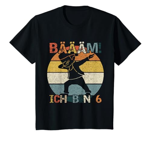 Bääm Ich Bin 6 Geburtstag Dabbing Jungen 6 Jahre T-Shirt von Lustiger Spruch Kindergeburtstag Retro