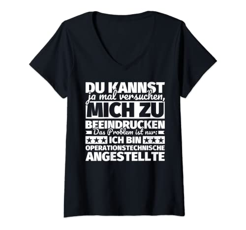 Damen Operationstechnische Angestellte lustig T-Shirt mit V-Ausschnitt Damen Operationstechnische Angestellte lustig T-Shirt mit V-Ausschnitt von Lustiger Spruch Operationstechnische Angestellte