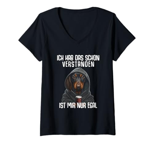Damen Dackel Spruch Lustiges Geschenk Ich Hab Das Schon Verstanden T-Shirt mit V-Ausschnitt Damen Dackel Spruch Lustiges Geschenk Ich Hab Das Schon Verstanden T-Shirt mit V-Ausschnitt von Lustiger Spruch Tiere & Spaß Damen & Herren