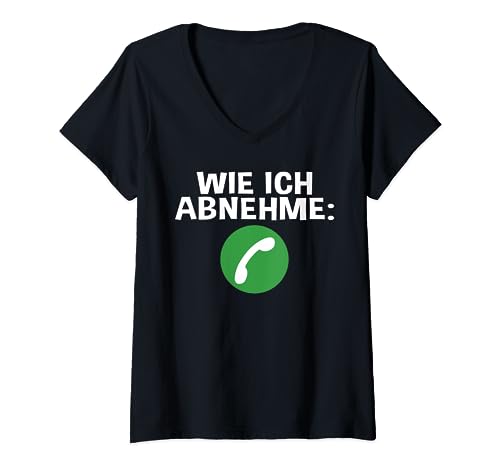 Damen Lustiges - Wie ich abnehme T-Shirt mit V-Ausschnitt von Lustiger Spruch - Wie ich abnehme